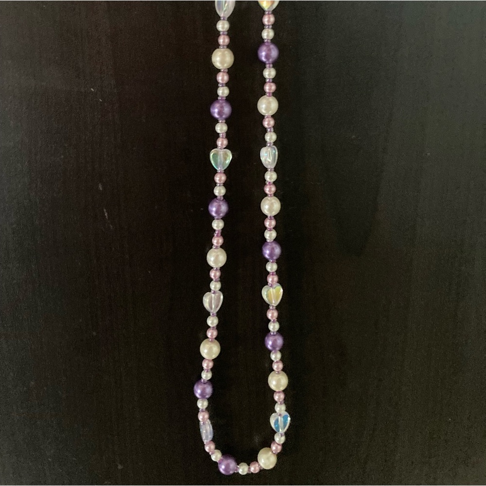 Purple pearl beaded necklace